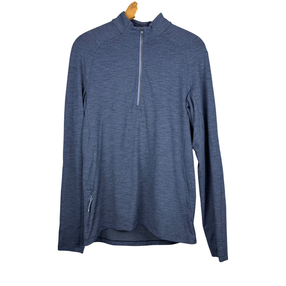 Lululemon Mens Surge Warm Half Zip Blue Heathered Pullover M Athleisure Stretch